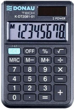 Kalkulator Kieszonkowy 8 Pozycyjny Donau Tech K-Dt2081-01 90X60X11Mm Czarny K-Dt2081-01/