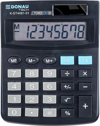 Donau Tech Kalkulator Biurowy 8-Cyfr 134X104X17 Mm Czarny