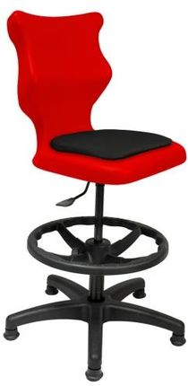 Entelo Krzesło szkolne Twist Soft rozmiar 4 (133-159 cm) czerwone + Podnóżek Bez Podłokietników