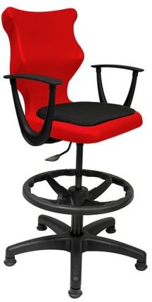 Entelo Krzesło szkolne Twist Soft rozmiar 5 (146-176,5 cm) czerwone + Podnóżek
