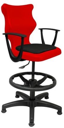 Entelo Krzesło szkolne Twist Soft rozmiar 6 (159-188 cm) czerwone + Podnóżek