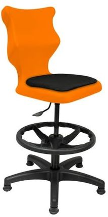 Entelo Krzesło szkolne Twist Soft rozmiar 5 (146-176,5 cm) pomarańczowe + Podnóżek Bez Podłokietników