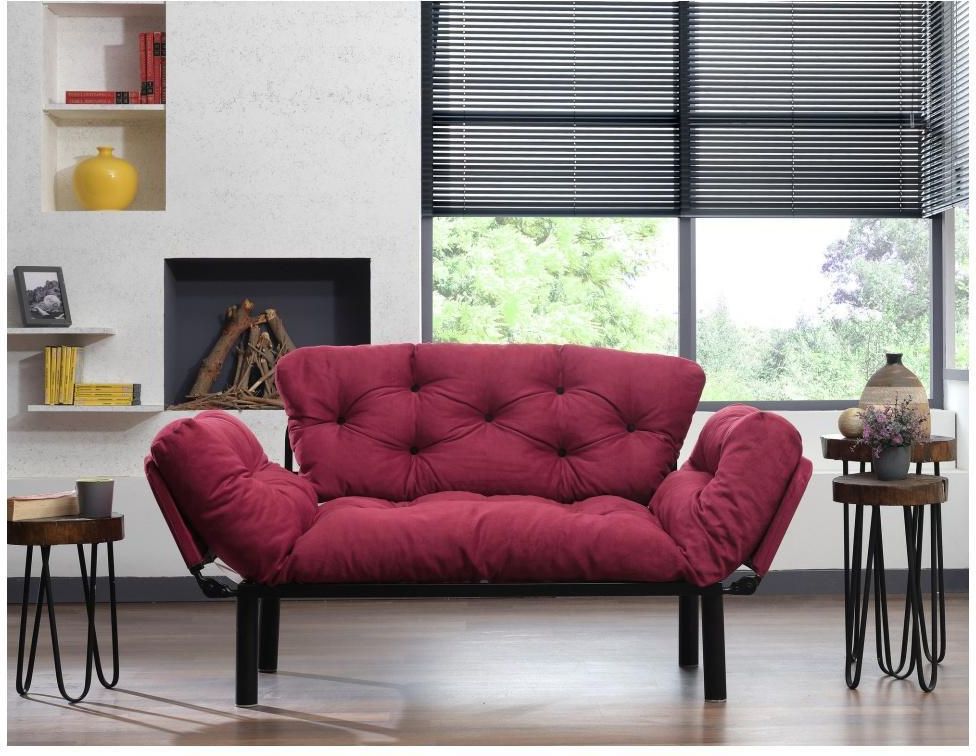 Futon Rozkładana Kanapa 2 Osobowa Nitta Dark Red 1376420 Opinie i