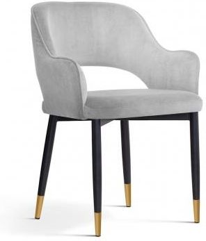 Furfur Furniture Krzesło Armo Srebrny Noga Czarno-Złota