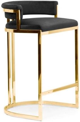 Furfur Furniture Hoker Luksi Art Deco Velvet Złota Nóżka 68cm