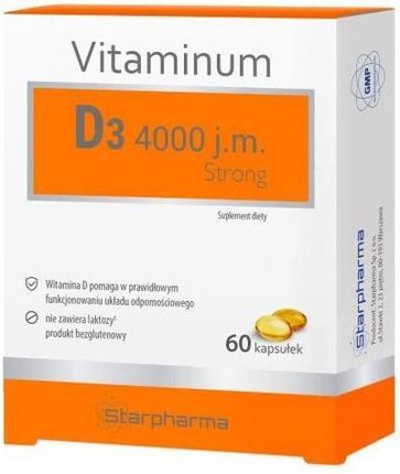 Vitaminum D3 4000 j.m. Strong Starpharma, 60kaps.
