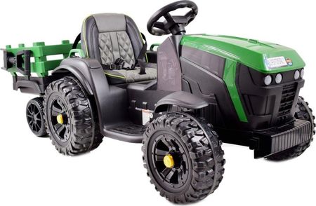 Super Toys Wielki Traktor Na Akumulator Z Przyczepą Miękkie Koła Miękkie Siedzenie/Bdm0925 Zielony