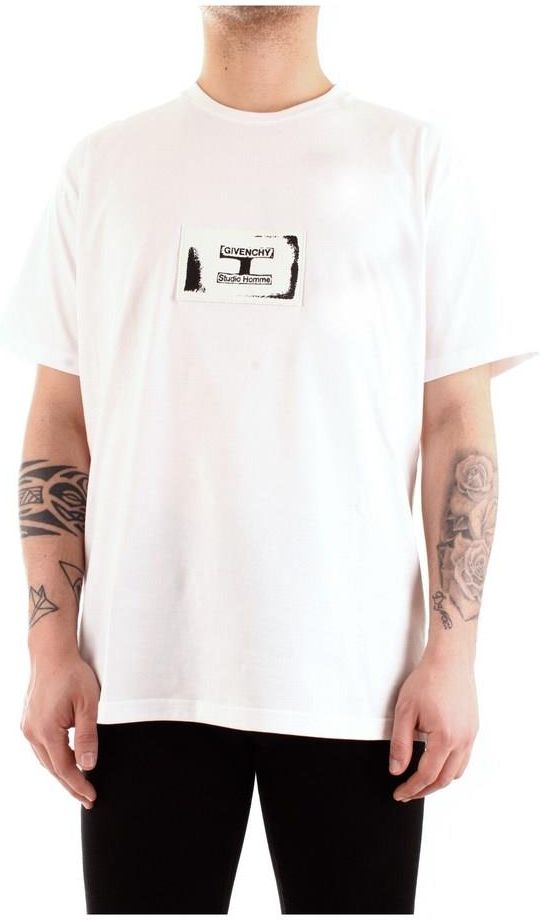GIVENCHY｜SHORT-SLEEVED ROUND NECK T-SHIRTS (BM716N3YAC Givenchy Logo print cotton T-shirt - Black - Men | BM70ZQ3002001