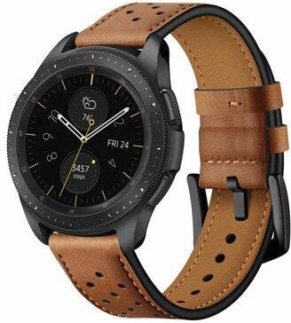 Tech-Protect Pasek Leather do Samsung Galaxy Watch 4 40/42/44/46mm Brązowy