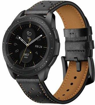 Tech-Protect Pasek Leather do Samsung Galaxy Watch 4 40/42/44/46mm Czarny