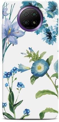 Casegadget Etui Nadruk Niebieskie Kwiaty Na Białym Xiaomi Redmi Note 9 5G