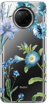 Casegadget Etui Nadruk Niebieskie Kwiaty Xiaomi Redmi Note 9 Pro 5G