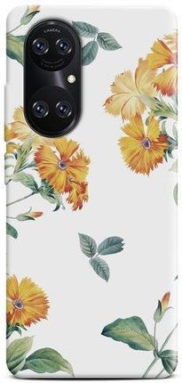 Casegadget Etui Nadruk Polne Kwiaty Na Białym Tle Huawei P50 Pro