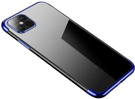 Clear Color case żelowy pokrowiec etui z metaliczną ramką Samsung Galaxy S21 Ultra 5G niebieski