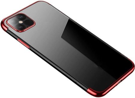 Clear Color case żelowy pokrowiec etui z metaliczną ramką Samsung Galaxy S21 Ultra 5G czerwony