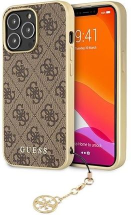 Guess GUHCP13LGF4GBR iPhone 13 Pro / 13 6,1" brązowy/brown hardcase 4G Charms Collection