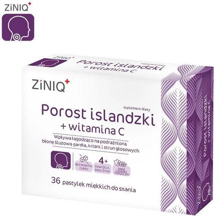 Titlis ZINIQ Porost islandzki + Witamina C, 36 past