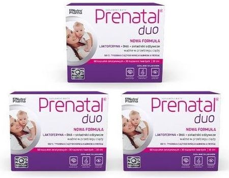 3x Nutropharma Prenatal DUO Classic 30tabl.+ DHA 60tabl.