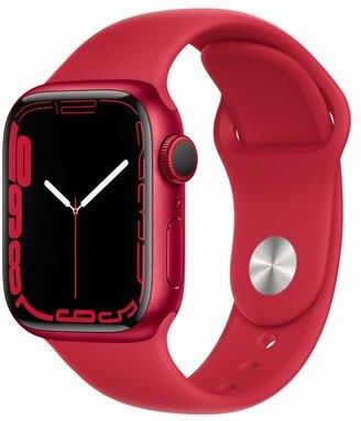 Apple Watch Series 7 Cellular Koperta 41 mm z aluminium w kolorze PRODUCTRED z paskiem sportowym w kolorze PRODUCTRED (MKHV3WB/A)