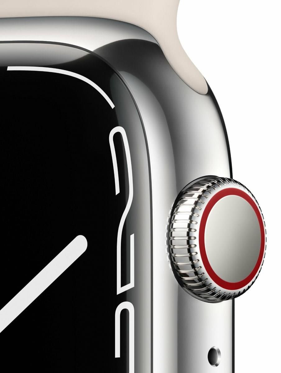 Apple Watch Series 7 Gps + Cellular 45 Apple Watch Series 7 GPS+ Cellular 45mm ze stali nierdzewnej w kolorze