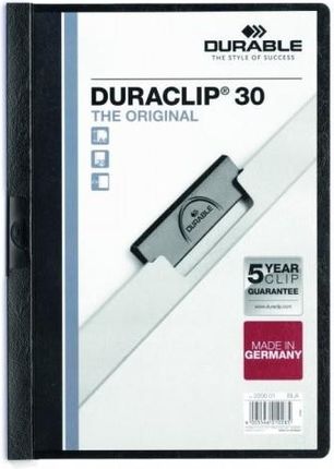 Durable Skoroszyt Zaciskowy A4 1-30K Czarny Duraclip Original 220001
