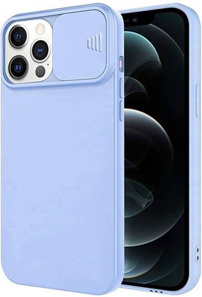 Etui IPHONE 12 PRO Silikonowe z Osłoną na Aparat Nexeri Silicone Lens jasny niebieski