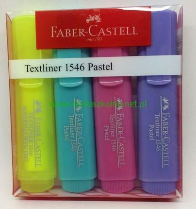 Micromedia Zakreślacz Faber Castell 1546 Kpl.4 Kolory Pastelowe