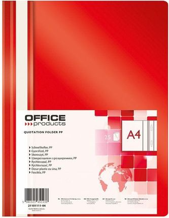 Office Produkt Skoroszyt A4 Pvc Miękki Niezawiesz.25Szt Czerwony