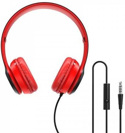 Słuchawki Nauszne Przewodowe Borofone Star BO5 czerwono-czarne