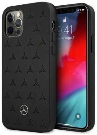 Mercedes MEHCP12LPSQBK iPhone 12 Pro Max 6,7` czarny/black hardcase Leather Stars Pattern