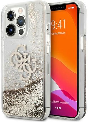 Etui Guess Liquid Glitter 4G Big Logo - Iphone 13 Pro Max (Złoty)