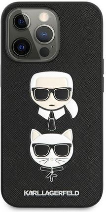Karl Lagerfeld Saffiano Karl & Choupette Heads Black - etui do iPhone 13 Pro