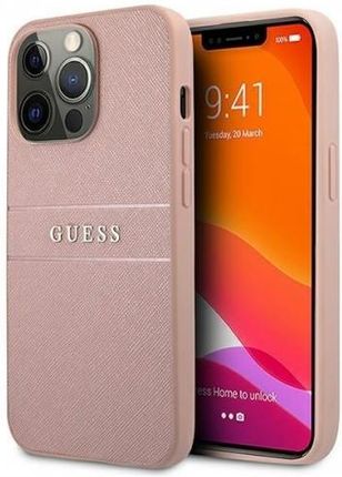 Guess GUHCP13XPSASBPI iPhone 13 Pro Max 6,7` różowy/pink hardcase Saffiano Stripe