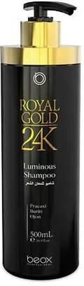 Beox Brasil Royal Gold 24K Szampon Przygotowujący Do Zabiegów Złote Proteiny Prostowanie Nanoplastia 500 ml