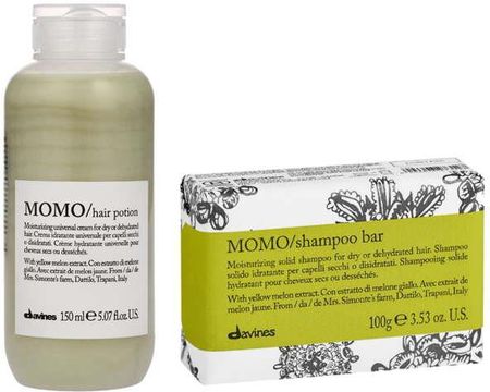 Zestaw Davines Momo szampon w kostce + krem nawilżający