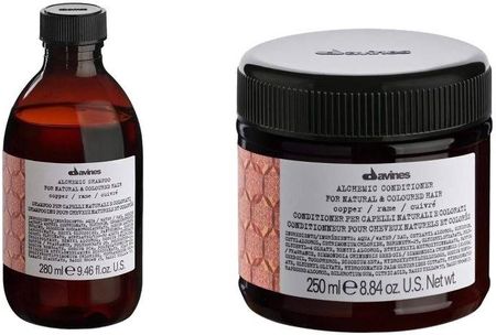 Zestaw Davines Alchemic Copper szampon + odżywka podkreślające kolor - włosy miedziane