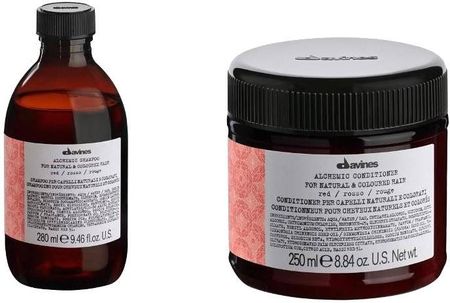 Zestaw Davines Alchemic Red szampon + odżywka podkreślające kolor - włosy czerwone i mahoniowe