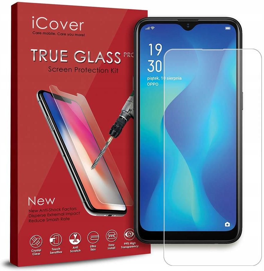 Icover Markowe Szkło Hybrydowe Do Oppo A1K Aparat Opinie i ceny na