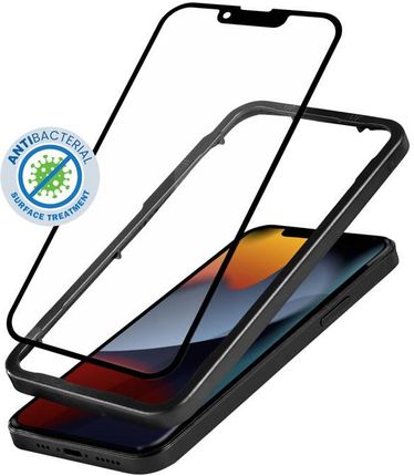 Crong Anti-Bacterial 3D Armour Glass – Szkło hartowane 9H na cały ekran iPhone 13 / Pro + ramka instalacyjna