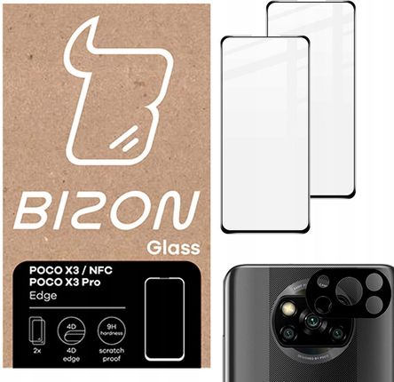 Bizon Glass Szkło do Xiaomi Poco X3/ Nfc/ Pro, 2szt + aparat