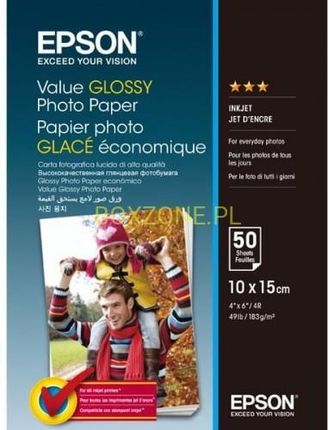 Epson Value Glossy Photo Paper - 10x15cm - 50 Arkuszy C13S400038