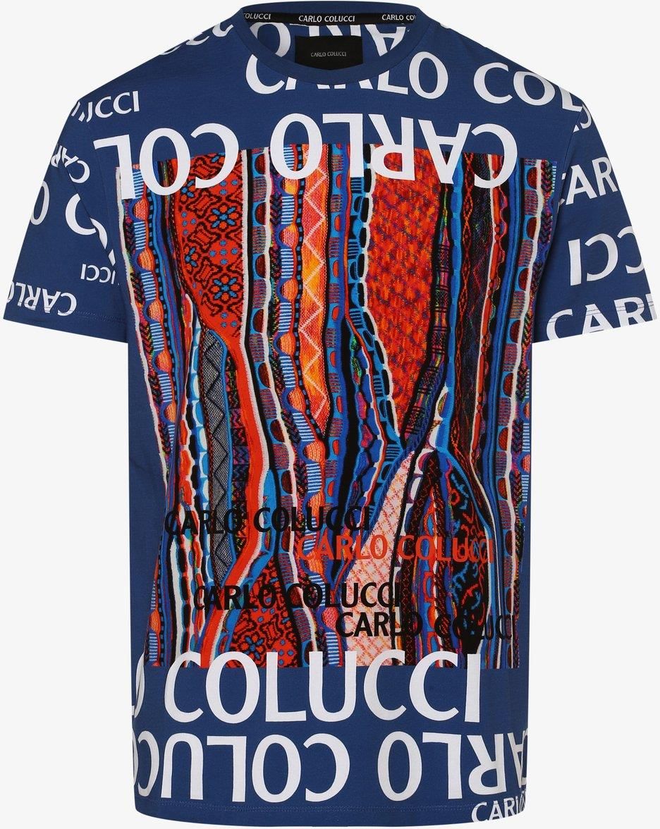 Carlo Colucci T Shirt M ski Niebieski Ceny i opinie Ceneo.pl