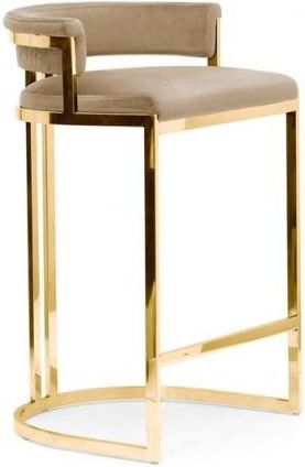 Furfur Furniture Hoker Luksi Art Deco Velvet Złota Nóżka 68Cm 6303