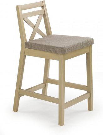 Halmar Krzesło Barowe Drewniane Niskie Dąb Sonoma J Brąz 31378