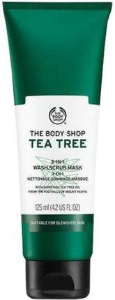 The Body Shop Żel Do Mycia Twarzy, Maska I Peeling 3 W 1 Twarzy Drzewo Herbaciane Tea Tree 3 In 1 Wash Scrub Mask 125Ml