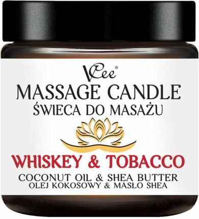 Vcee Świeca Do Masażu Whisky I Tytoń Massage Candle Whiskey & Tobacco Coconut Oil Shea Butter 80 G