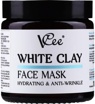 Vcee Nawilżająca Maska Przeciwzmarszczkowa Z Białej Glinki Do Twarzy White Clay Face Mask Hidrating&Anti Wrinkle 100Ml