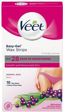 Veet Easy-Gel Wax Strips Normal Skin Bikini wosk do depilacji16szt