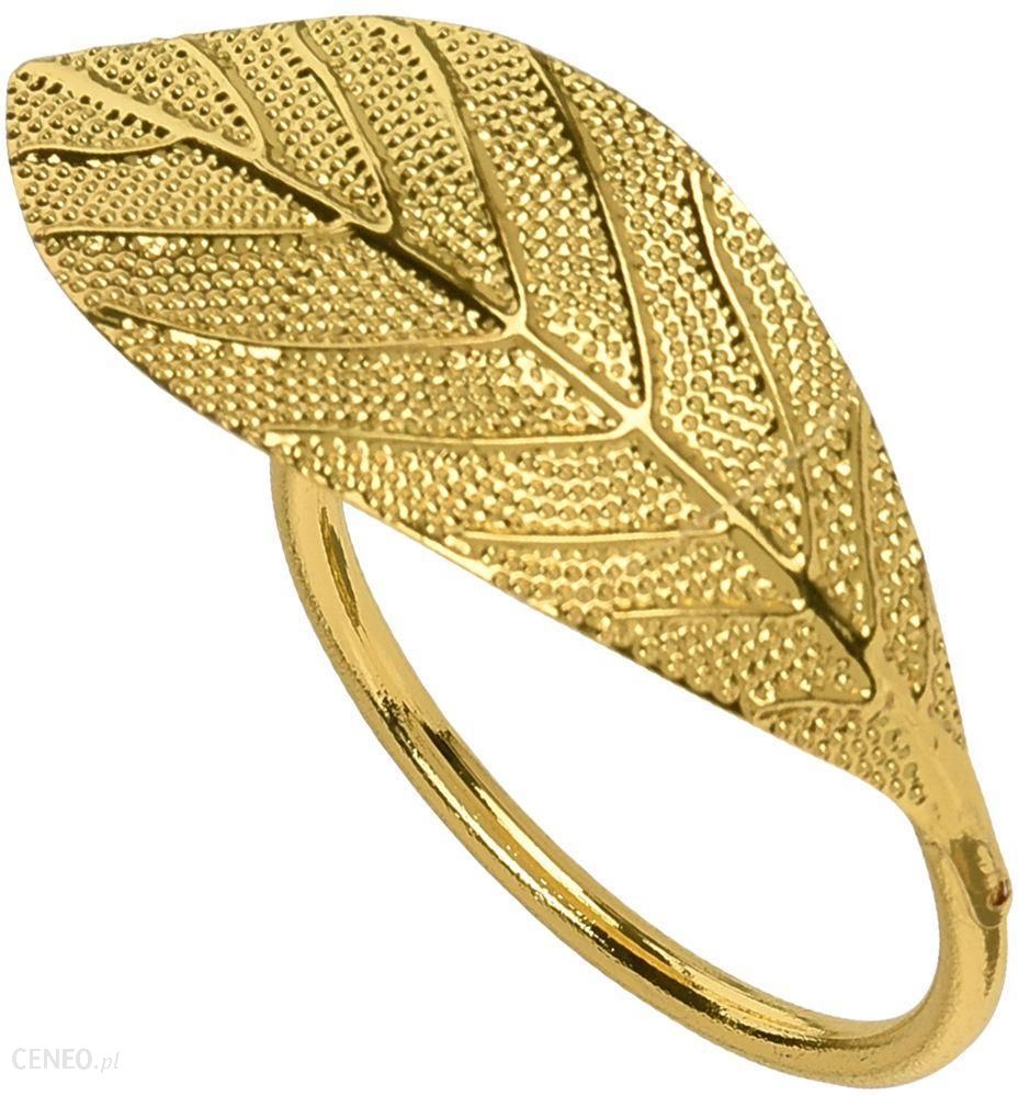 Obrączki na serwetki pierścienie metalowe złote liście ringi do serwet 4 sztuki