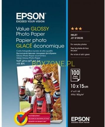Epson Value Glossy Photo Paper - 10x15cm - 100 Arkuszy C13S400039